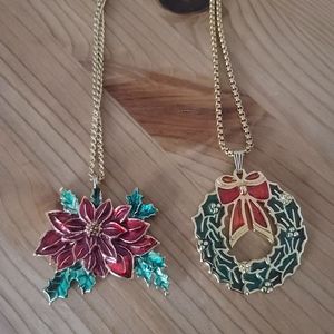 Lot of 2 holiday necklaces.